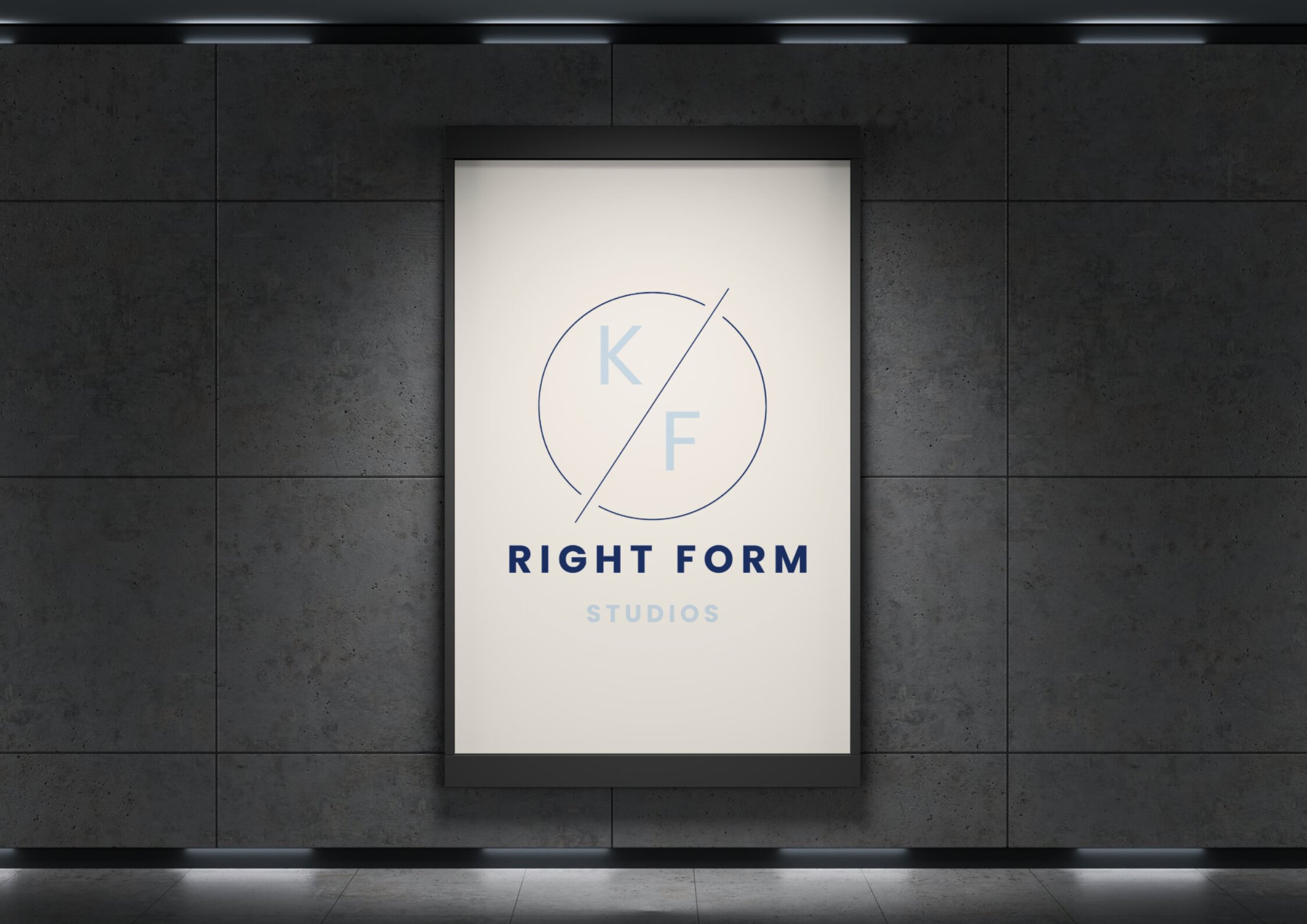 dark background with right form studios logo