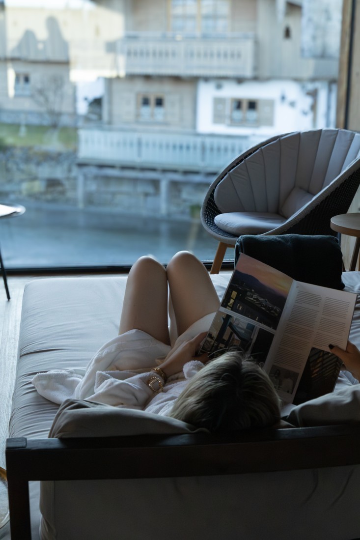 a person drinking coffee